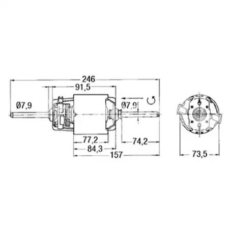 Moteur de ventilateur adaptable Deutz Ford