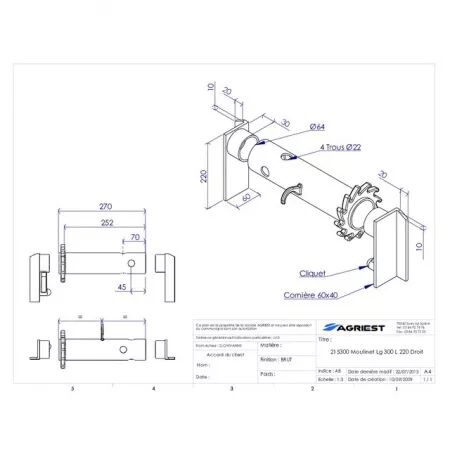 Moulinet lg 300 l 220 droit