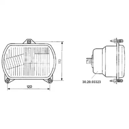 Optique de phare adaptable Case Ih, Claas, Renault, Fiat, Massey Ferguson, New Holland, Same