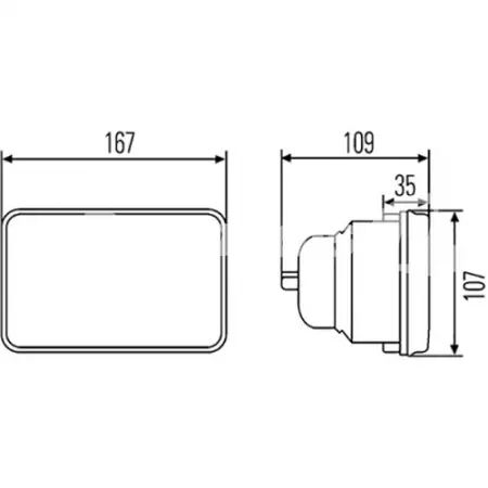 Optique de phare adaptable Case Ih, David Brown, John Deere