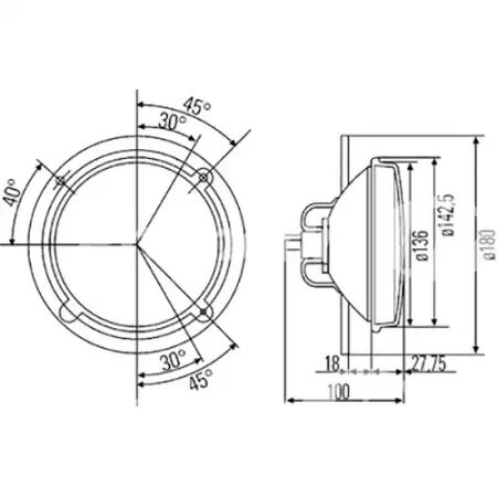 Optique de phare adaptable Deutz