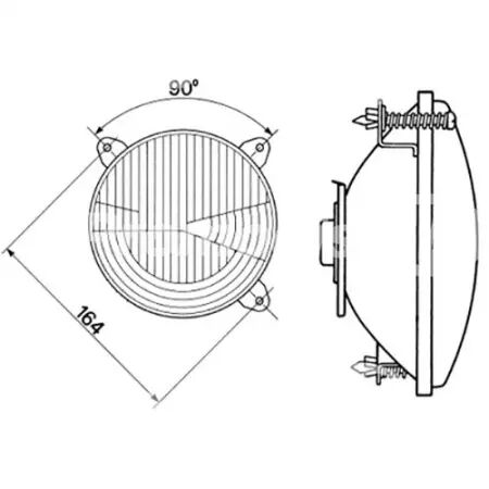 Optique de phare adaptable Landini, Massey Ferguson