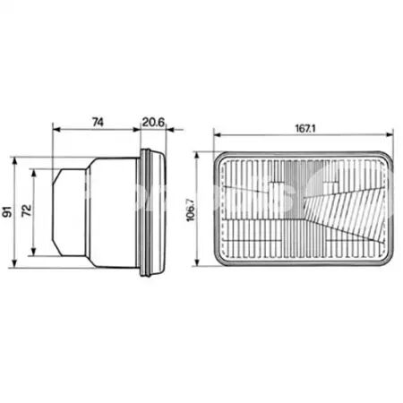 Optique de phare adaptable Massey Ferguson