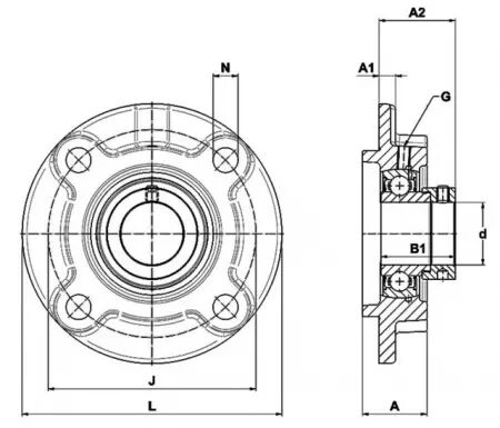 Palier auto-aligneur rond fonte esfc211 ntn