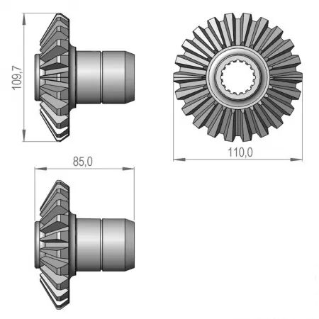 Pignon conique 22/4,87 sip154275206