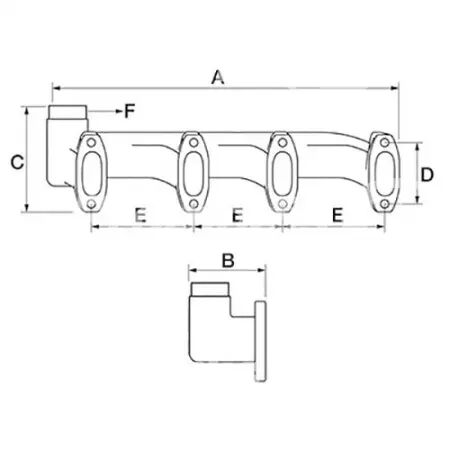 Pipe d\'échappement adaptable Fiat