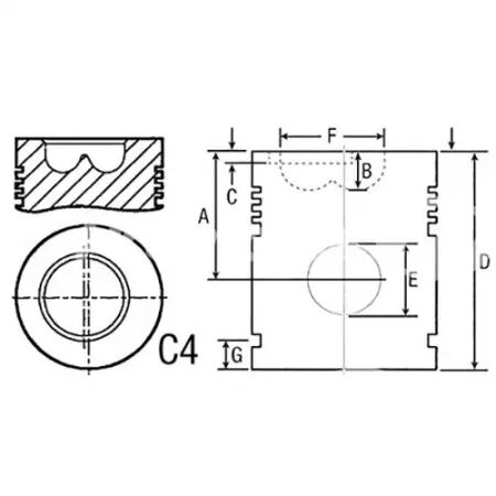 Piston avec axe d.100 mm adaptable Claas, Landini, Massey Ferguson