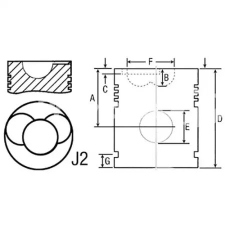 Piston avec axe d.108 mm adaptable Massey Ferguson, Valtra, Valmet