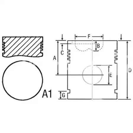 Piston avec axe d.88.90 mm adaptable Case Ih, Manitou, Merlo