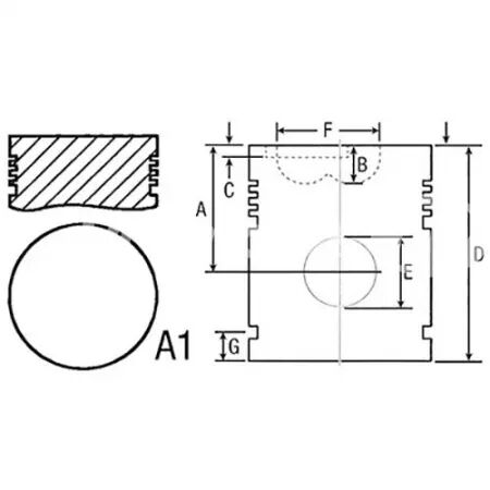 Piston avec axe d.88.92 mm adaptable Massey Ferguson