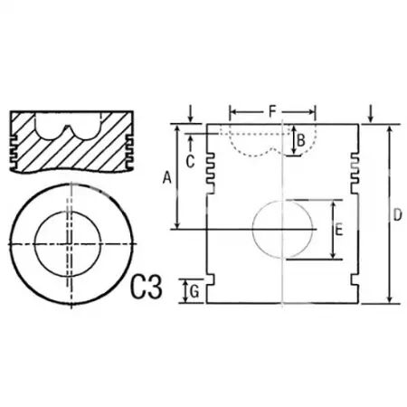 Piston avec axe d.98 mm adaptable John Deere