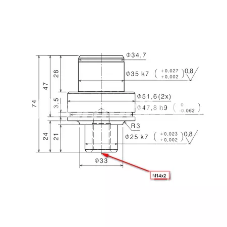 Pivot de direction adaptable Landini, Massey Ferguson, Mc Cormick