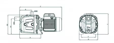 Pompe 230v fonte serie jet 4.2M3/h 0.74Kw