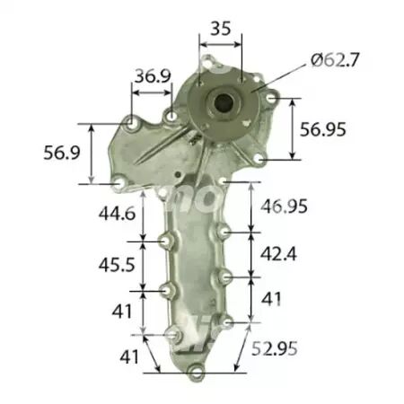 Pompe a eau adaptable Ausa, Bobcat, Kubota, New Holland