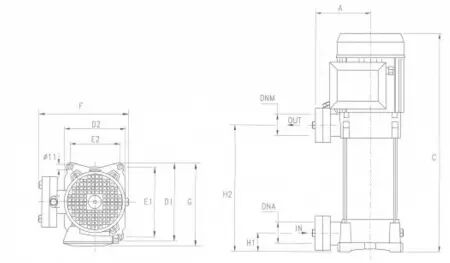 Pompe tri verticale 4kw multicellulaire - tout inox