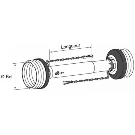 Protecteur P40 lg1800 mm et 3 jeux de bagues