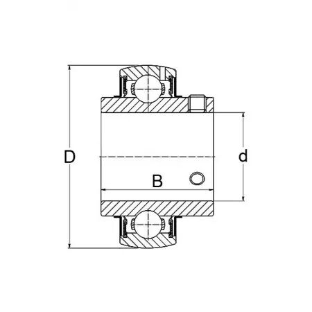 Roulement adaptable  palier serrage vis pointeaux uc 207 35x72x43 mm