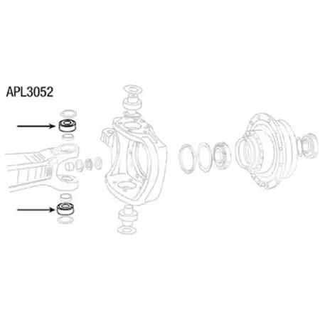 Roulement de pivot de pont avant adaptable Case Ih, Deutz, Fendt, John Deere, Landini, Massey Ferguson, New Holland, Same, Steyr