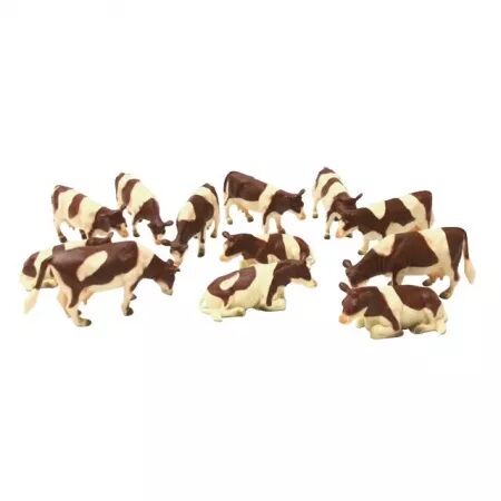 Set de 12 vaches montbeliardes debouts et couchees au 1/32eme kids globe