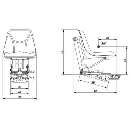 Siège adaptable tracteur pvc noir