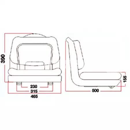 Siège fixe jaune pvc adaptable John Deere