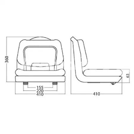 Siège fixe jaune pvc adaptable John Deere