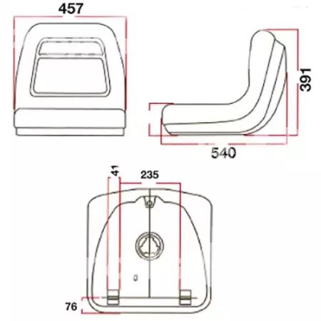 Siège fixe jaune pvc adaptable John Deere