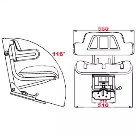 Siège fixe jaune pvc adaptable John Deere