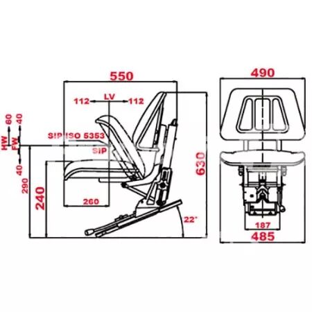 Siège pvc noir adaptable Deutz