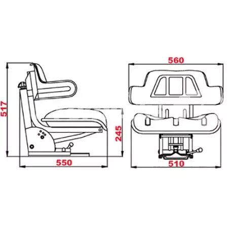 Siège pvc noir adaptable Fiat