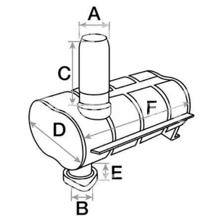 Silencieux d\'échappement adaptable John Deere