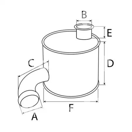 Silencieux d\'échappement adaptable John Deere