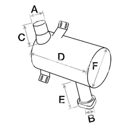 Silencieux d\'échappement adaptable Landini, Massey Ferguson