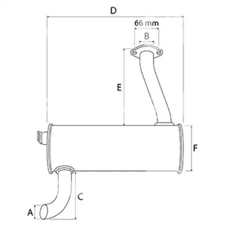 Silencieux d\'échappement adaptable Massey Ferguson