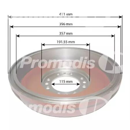 Tambour de frein adaptable Massey Ferguson