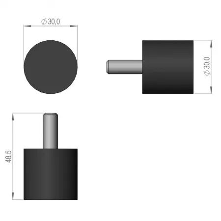 Tampon caoutchouc 30x28mm / m8 sip150399009