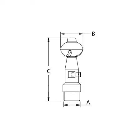 Tête de lavage rotative240° inox 1/2\  gaz