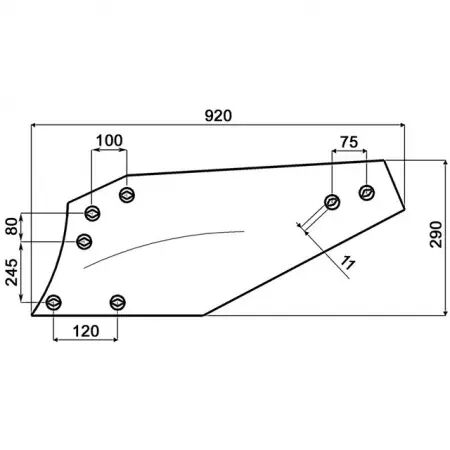 Versoir gauche 16\'\' cylindrique acier triplex adaptable Grégoire et Besson173603