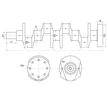 Vilebrequin forgé adaptable Massey Ferguson